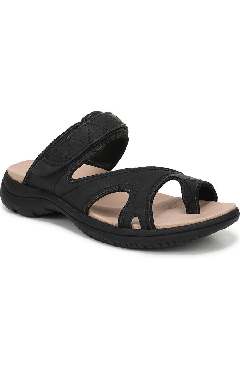 Dr. Scholl's Island Breeze Slide Sandal, Main, color, Black Faux Leather