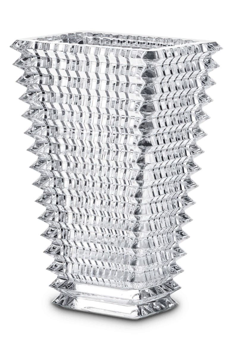 Large Rectangular Eye Lead Crystal Vase, Main, color, CLEAR