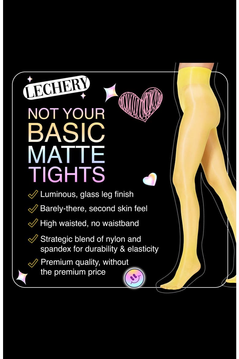 5-Pack Glossy Sheer Ladder Resistant Party Evening Tights for Women, Alternate, color, Yellow