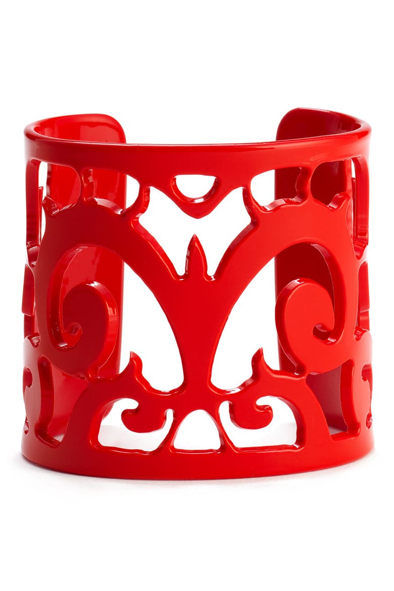 Filigree Cuff, Main, color, TOMATO