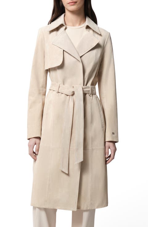 Alexis Genuine Suede Trench Coat