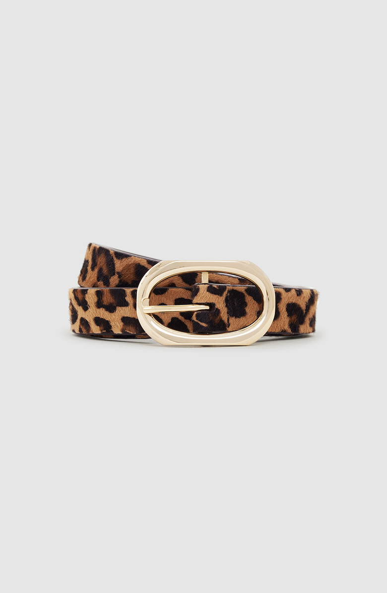 ANINE BING Small Signature Link Belt, Alternate, color, Leopard Print