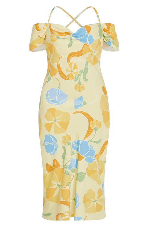 CITY CHIC CITY CHIC PRINT OFF THE SHOULDER MAXI DRESS