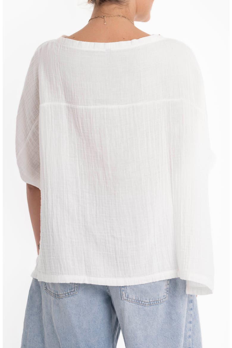 Square Gauze Top, Alternate, color, White