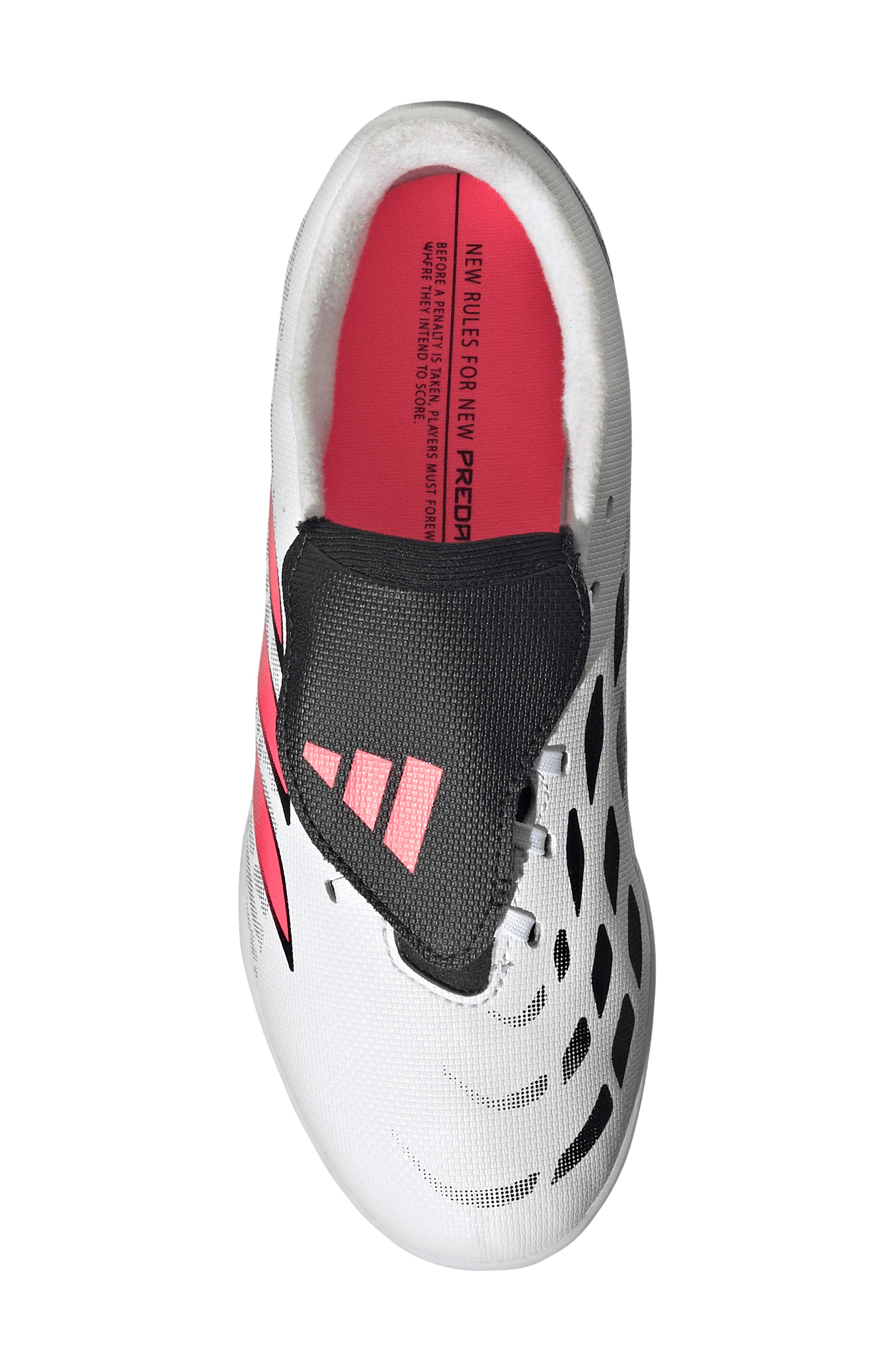 Kids' Predator Club Foldover Tongue Sala Indoor Soccer Shoe, Alternate, color, WHITE/ TURBO/ BLACK 4