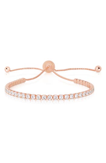 Glaze Jewelry 14k Rose Gold Vermeil Cz Tennis Bracelet In Gold