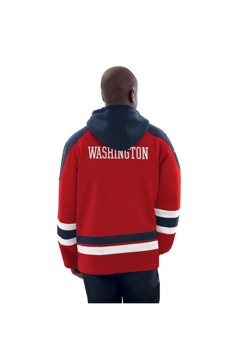 Men's Starter Red/Navy Washington Capitals Hockey Pullover Hoodie, Alternate, color, Red