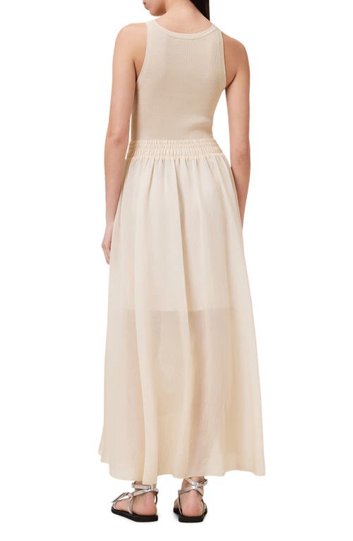 Allsaints Womens Zenia Sleeveless Stretch-woven Midi Dress Almond White