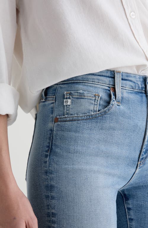 Ag Mari Raw Hem Slim Straight Leg Crop Jeans In Blue