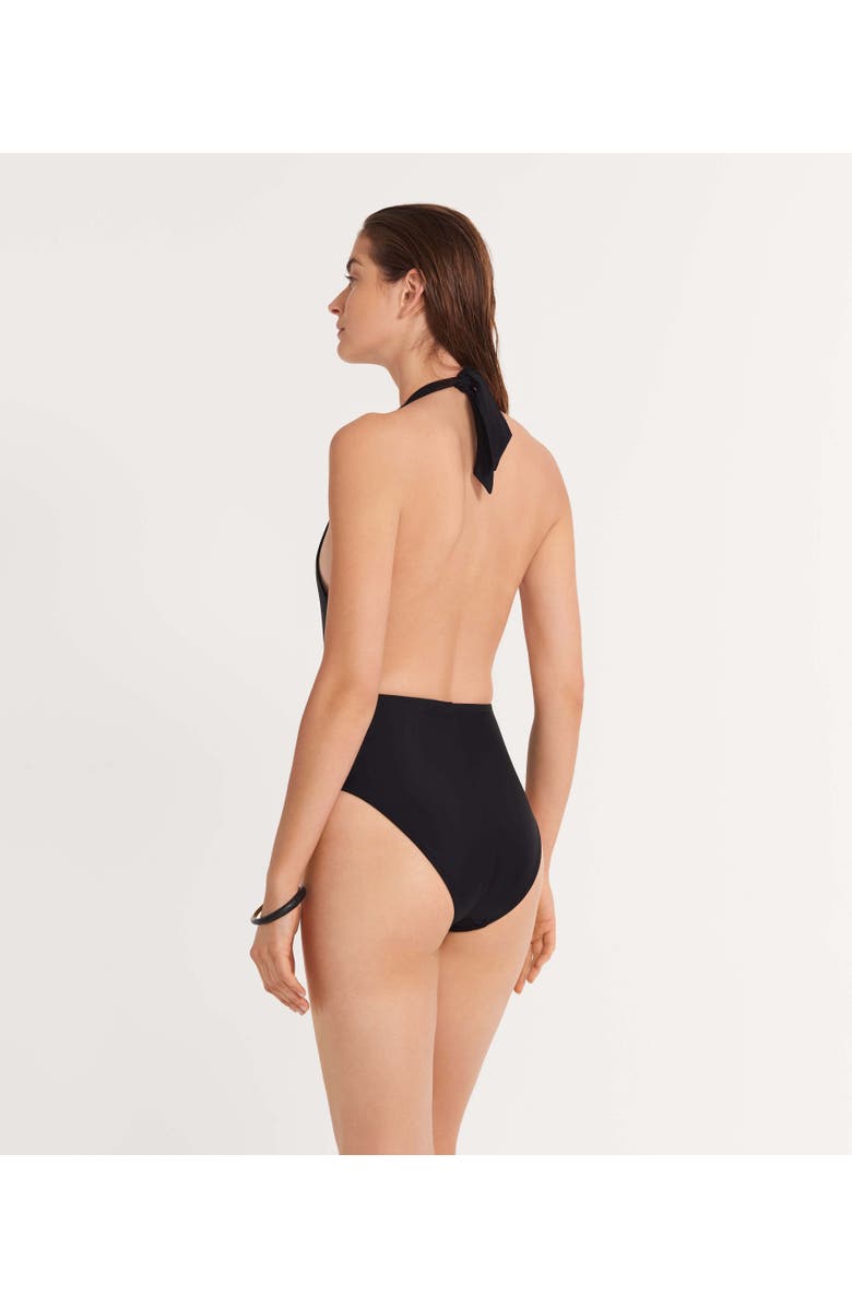 Ansea The Tie Front One Piece, Alternate, color, Black