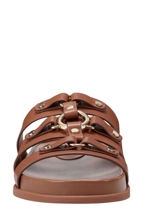 Marc Fisher Ltd Women's Verity Almond Toe Triple Strap Sandals In Medium Natural