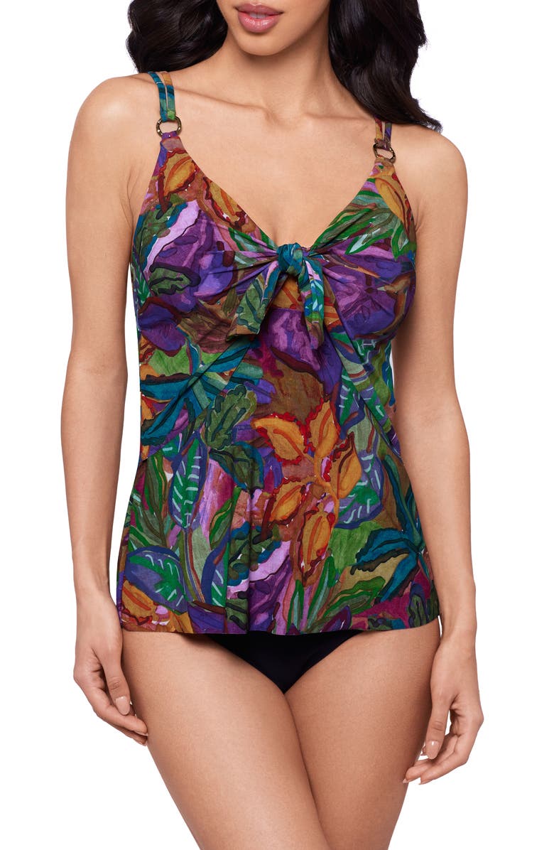 Magicsuit<sup>®</sup> Cactus Flower Akikio Tankini Top, Main, color, Navy Multi