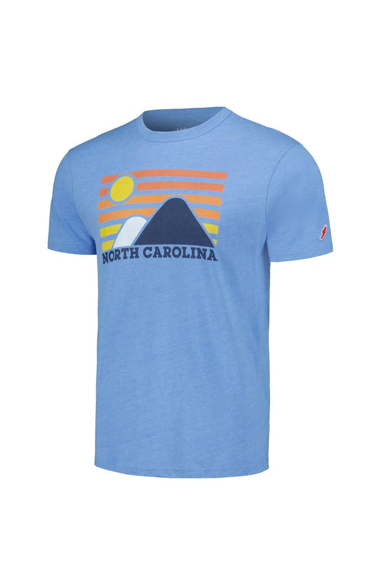 LEAGUE COLLEGIATE WEAR Men's League Collegiate Wear Carolina Blue North Carolina Tar Heels Hyper Local Victory Falls Tri-Blend T-Shirt, Alternate, color,