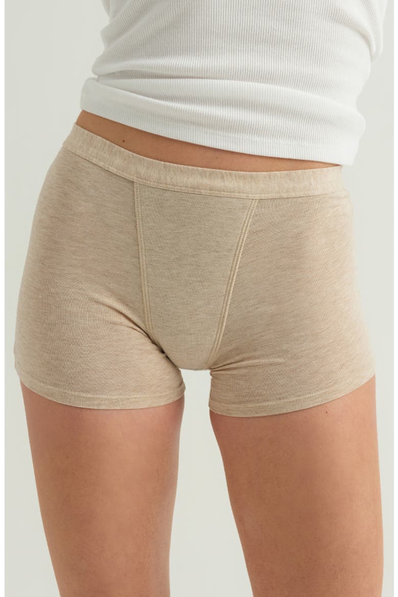 Period & Leakproof Super Absorbency Stretch Cotton Sleep Shorts, Main, color, SEASHELL