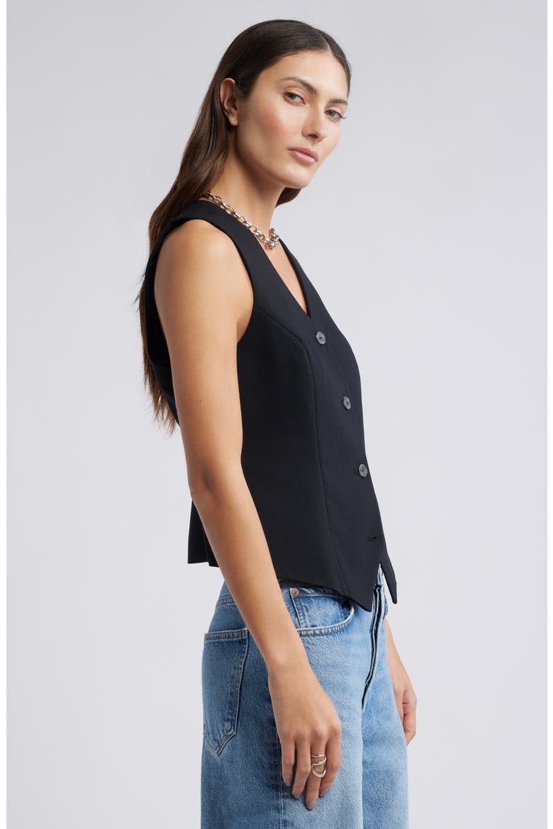The Icon Tailored Waistcoat, Alternate, color, BLACK