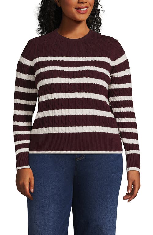 Lands' End Drifter Modern Cable Crew Sweater In Multi