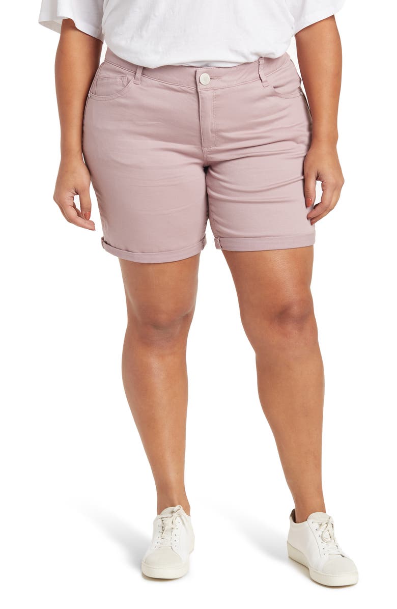 Wit & Wisdom 'Ab'Solution Stretch Cotton Shorts, Main, color, Smtw-Smokey Twilight