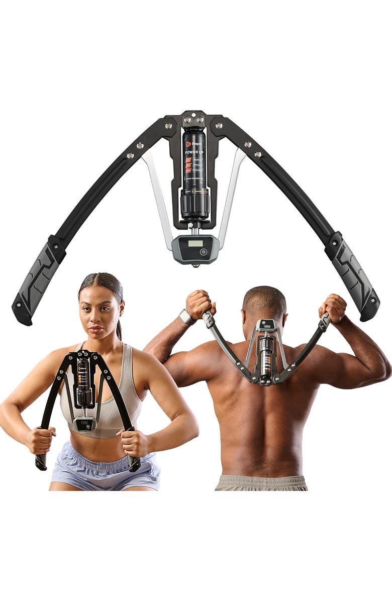 Lifepro Shredforce Chest Expander and Arm Twister Trainer Exerciser Adjustable 22 to 440lb Resistance, Main, color, Grey