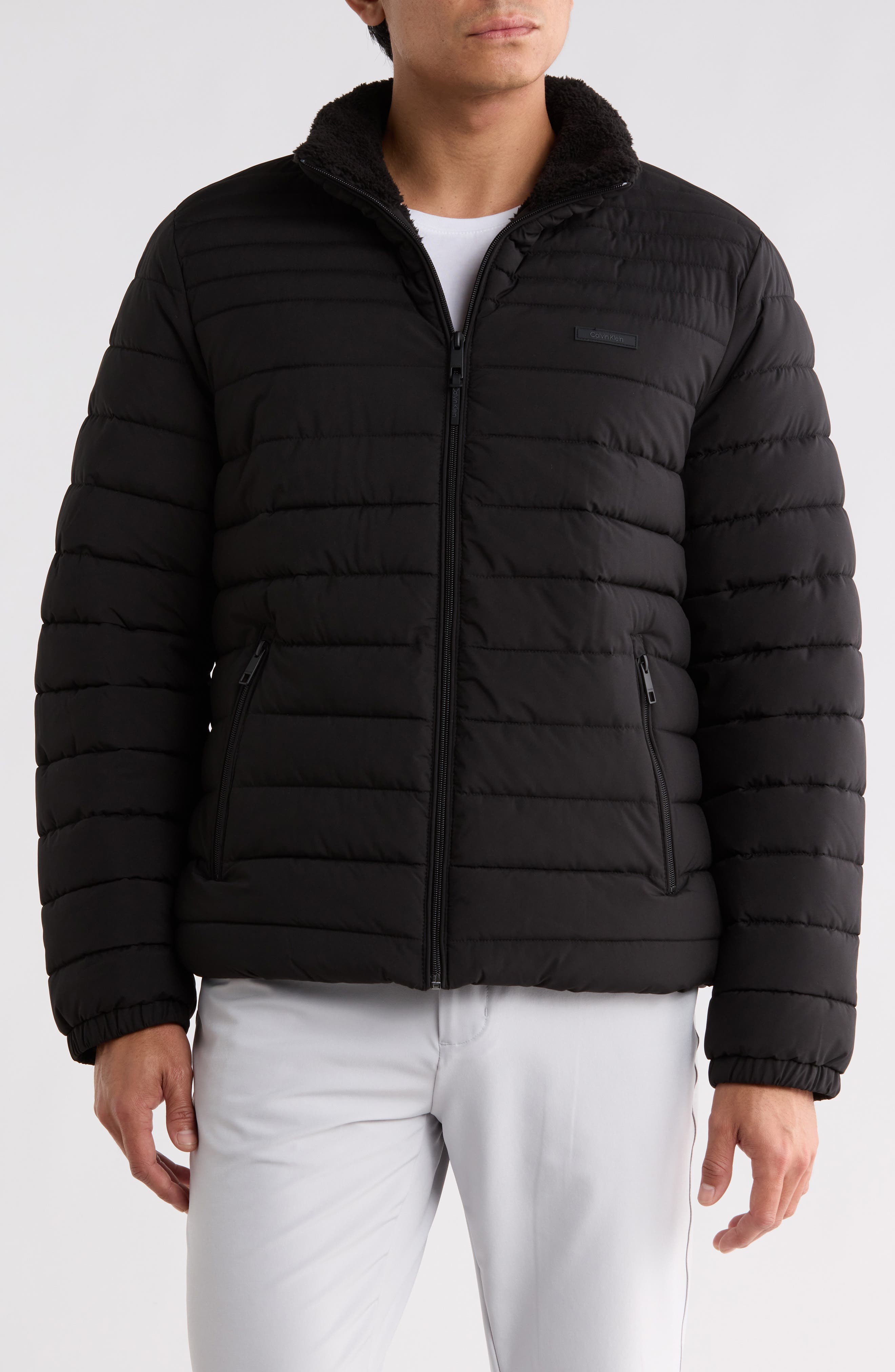 Stretch Faux Fur Lined Puffer Jacket