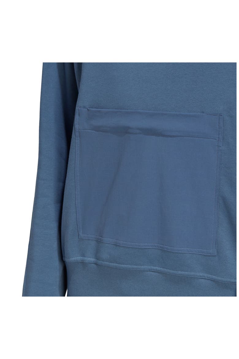 UNITEFIT Q4 Kangaroo Zip Pocket Recycled Polyester Blend Hoodie, Alternate, color, WONDER STEEL/ BLISS LILAC