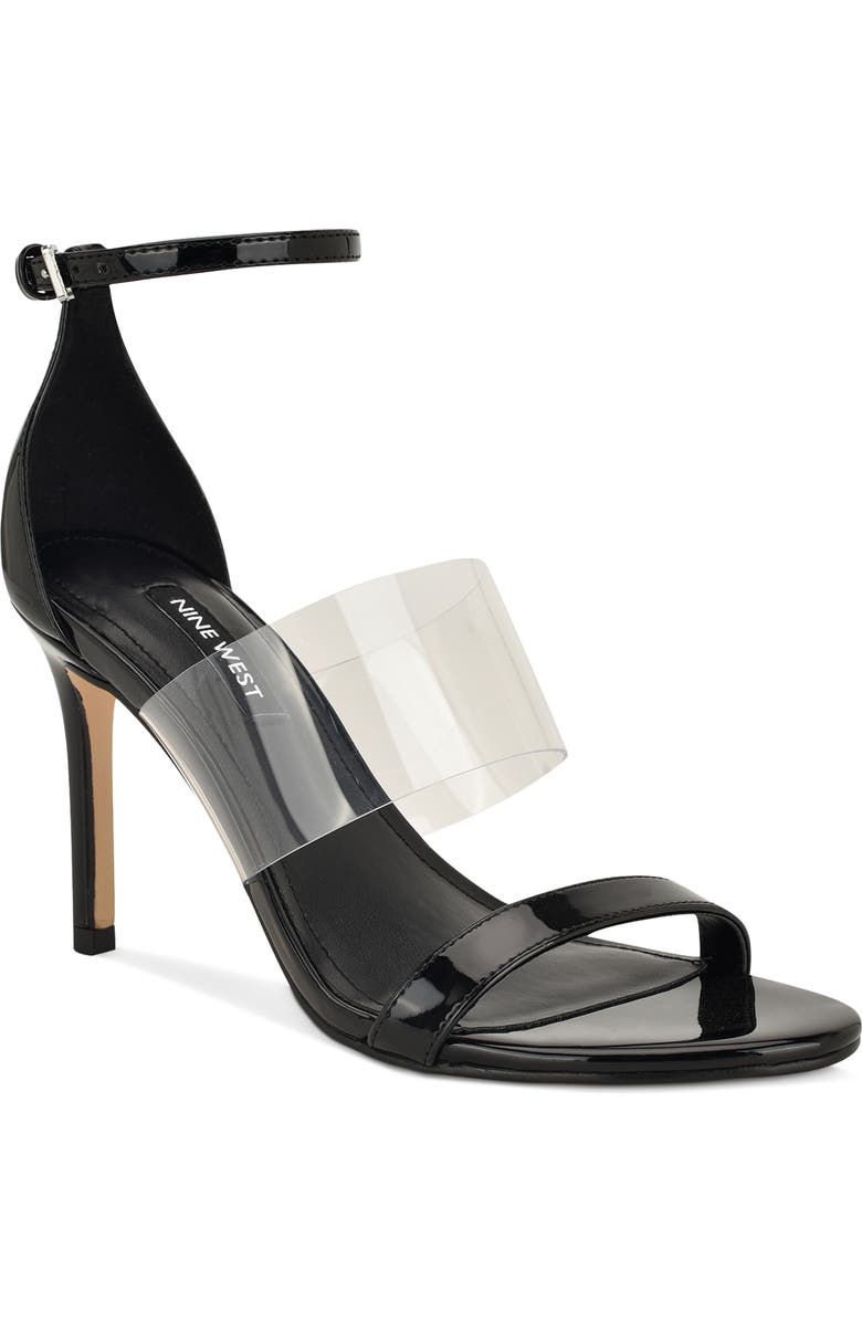 Nine West Vallie Ankle Strap Sandal, Main, color, Black