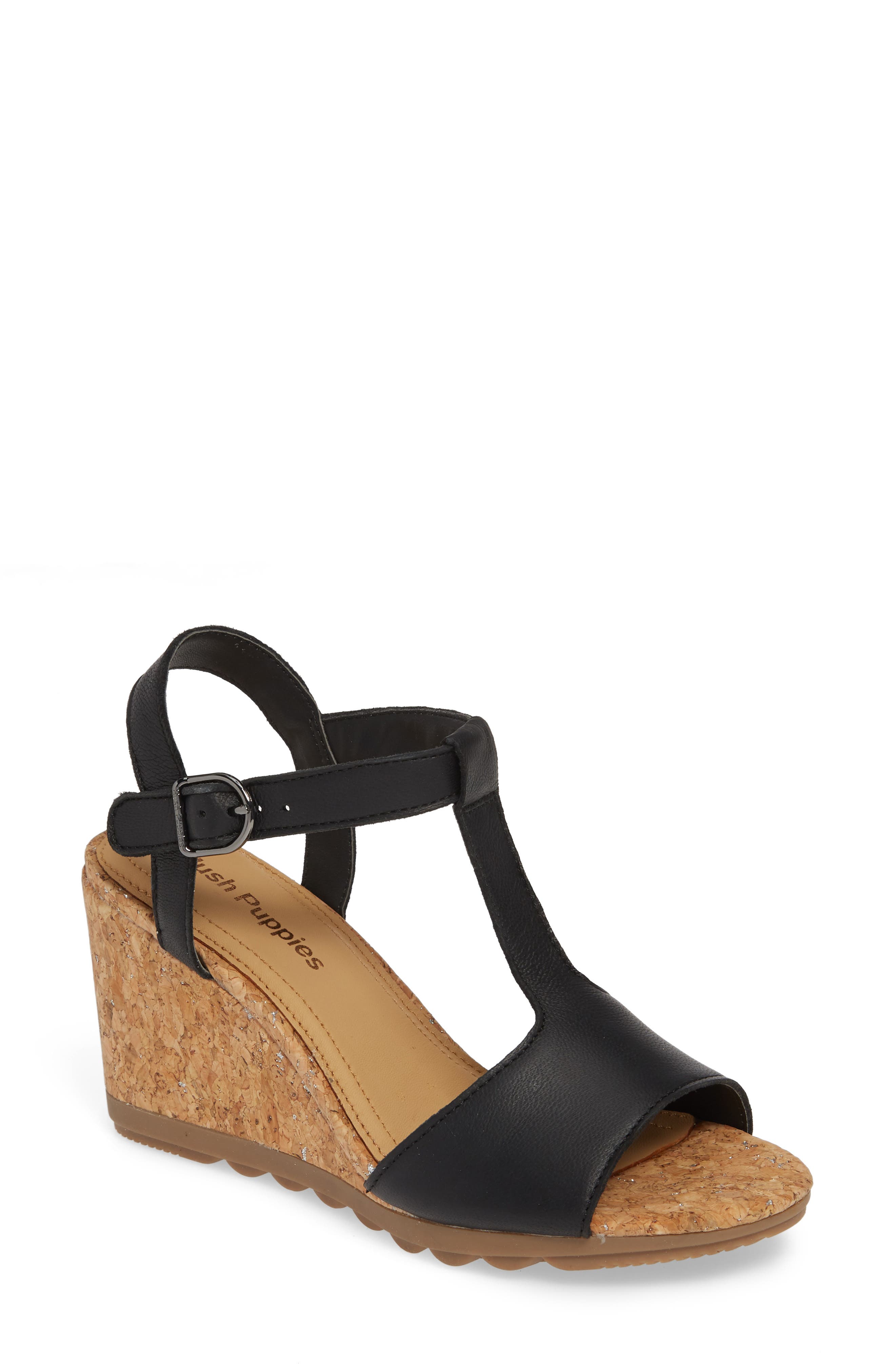 Hush Puppies<sup>®</sup> Pekingese Wedge Sandal, Main, color, 