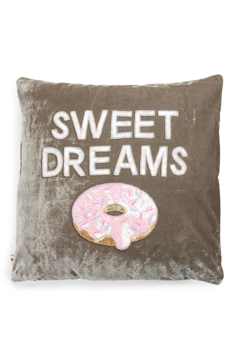 Bow & Drape Sweet Dreams Velvet Pillow, Main, color, 