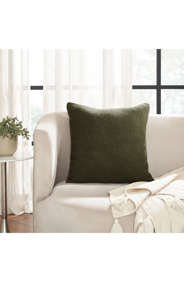 Renwil Sarno Textured Cotton Throw Pillow, Alternate, color, Green