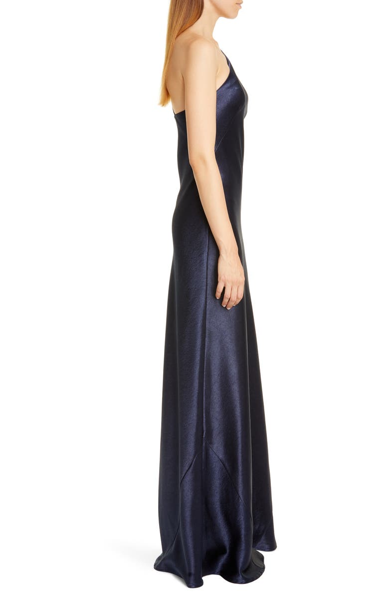 Galvan One-Shoulder Satin Gown, Alternate, color,