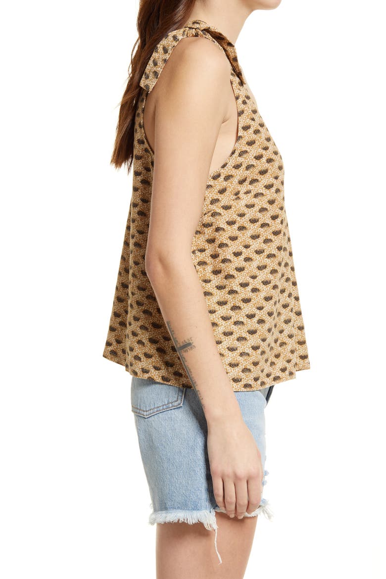 Tie Shoulder Tank, Alternate, color, WHITE KIMONO FOULARD