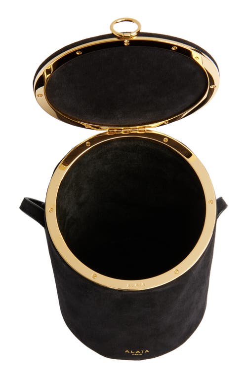 Alaïa Small La Canette Suede Crossbody Bag In Black