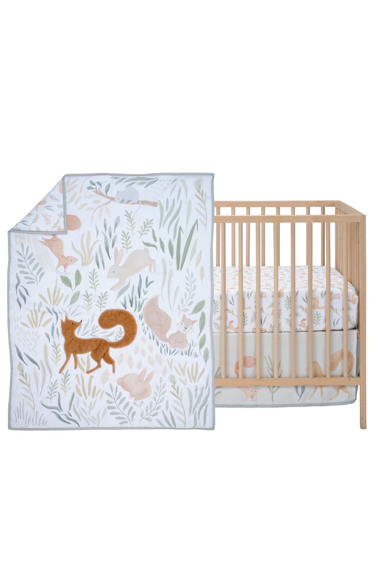 Whispering Woods 3-Piece Baby Nursery Crib Bedding Se, Main, color, White