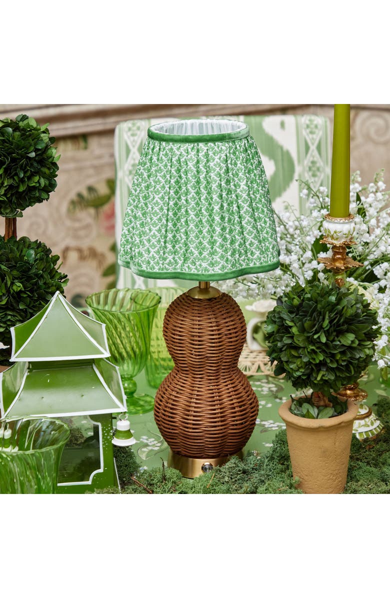 Mrs. Alice Green Lotus Lampshade, Alternate, color, Green