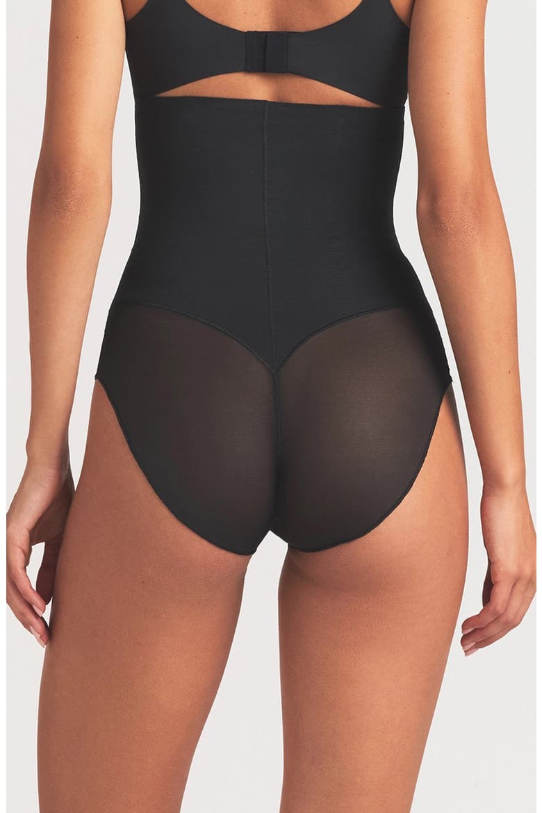Powermesh Zoned High Waisted Briefs, Alternate, color, ONYX