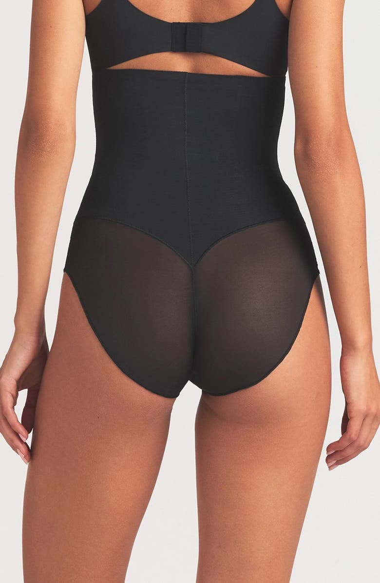 SKIMS Powermesh Zoned High Waisted Briefs, Alternate, color, Onyx