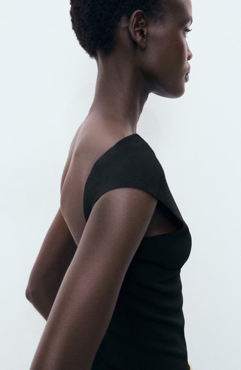 MANGO Open Back Top, Alternate, color, Black