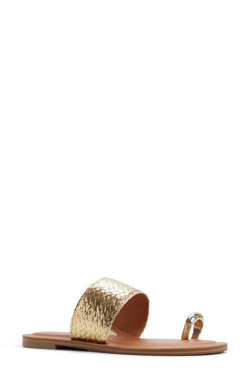 Aldo Beachwalk Slide Sandal In Gold