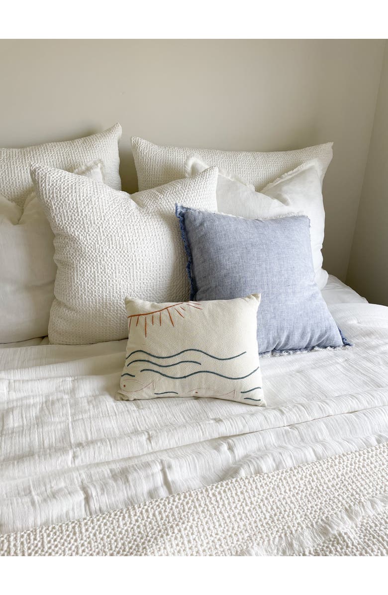 Anaya Cool Cotton Waffle Euro Pillow 26x26 Cover Only, Alternate, color, White