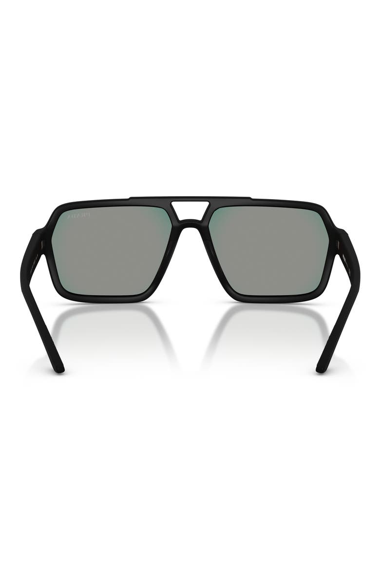 59mm Pilot Sunglasses, Alternate, color, BLACK / DARK GREY BLUE/ RED