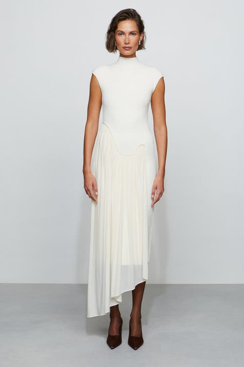 Et Ochs Francis Knit Combo Midi Dress In Neutral