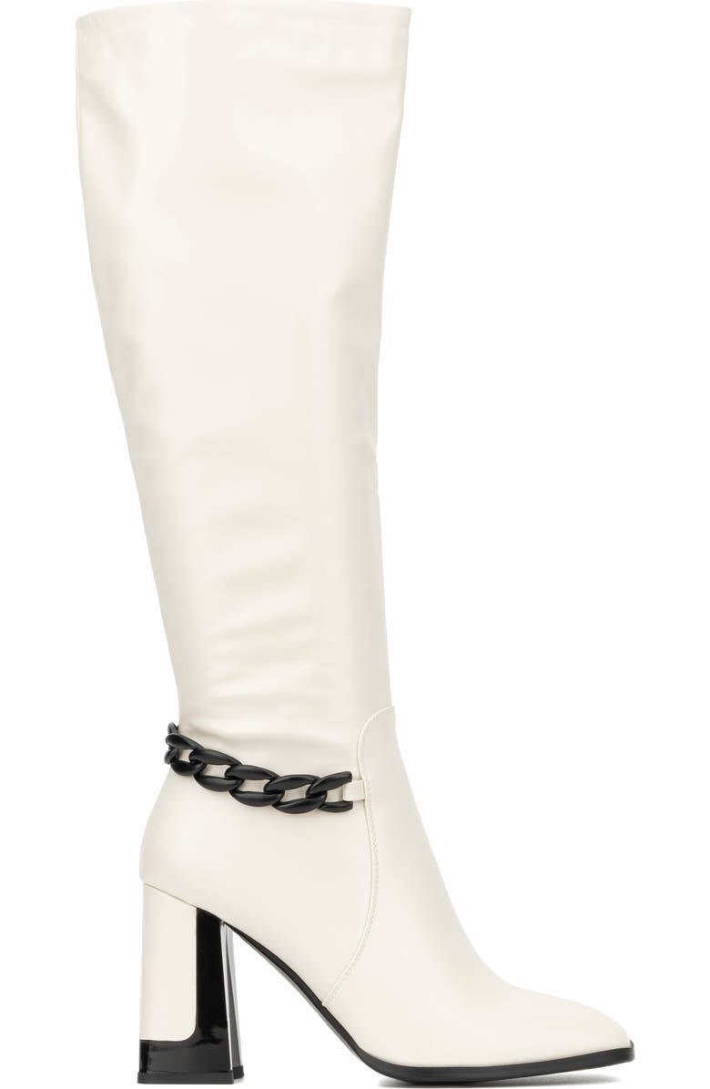 TORGEIS Lauren Knee High Boot, Alternate, color, Off White