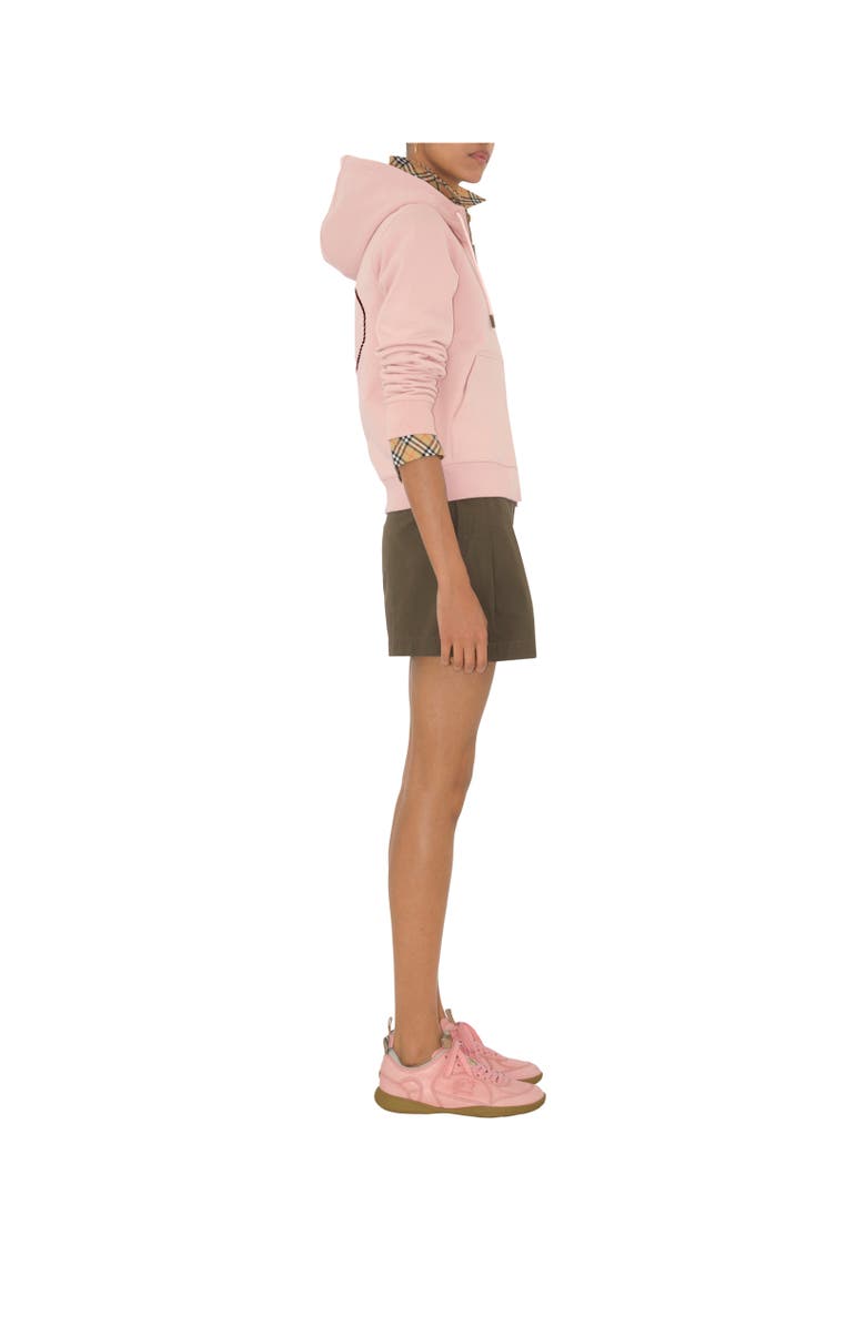 Burberry Knight Stamp Cotton Zip Hoodie, Alternate, color, Bouquet Pink