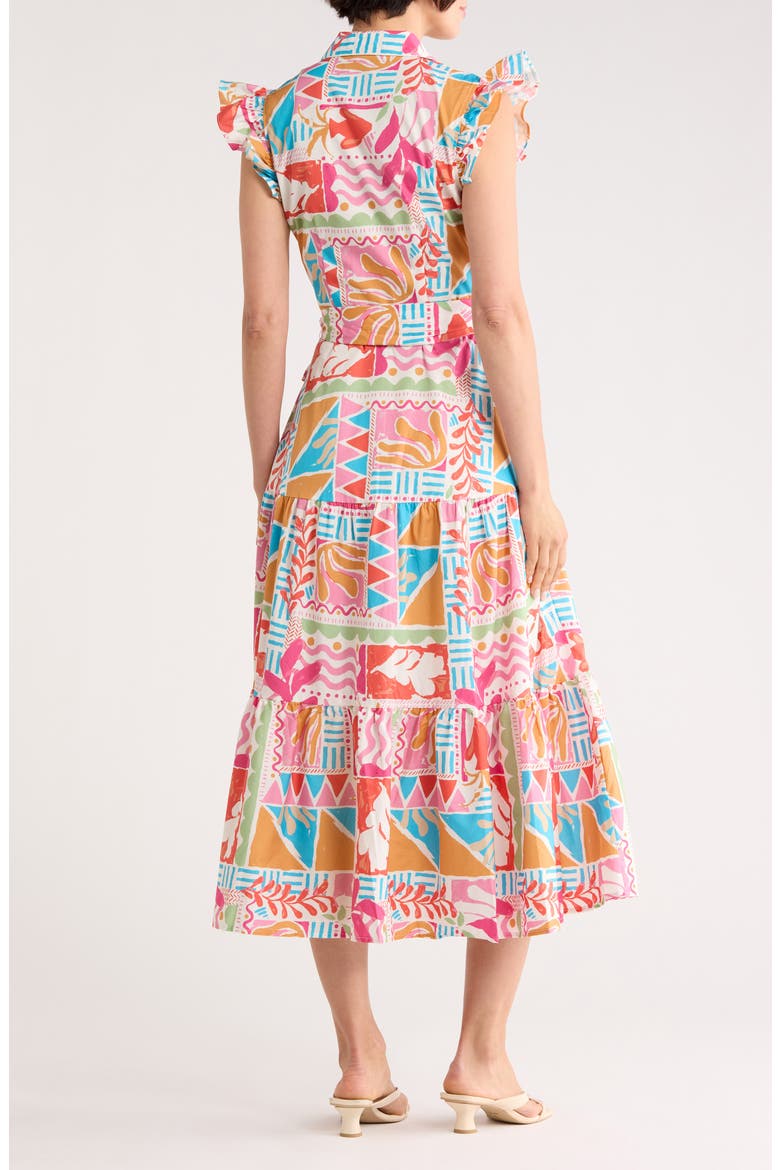 Cap Sleeve Cotton Shirtdress, Alternate, color, MULTI PRINT