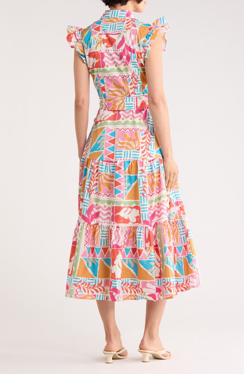 FLYING TOMATO Cap Sleeve Cotton Shirtdress, Alternate, color, Multi Print