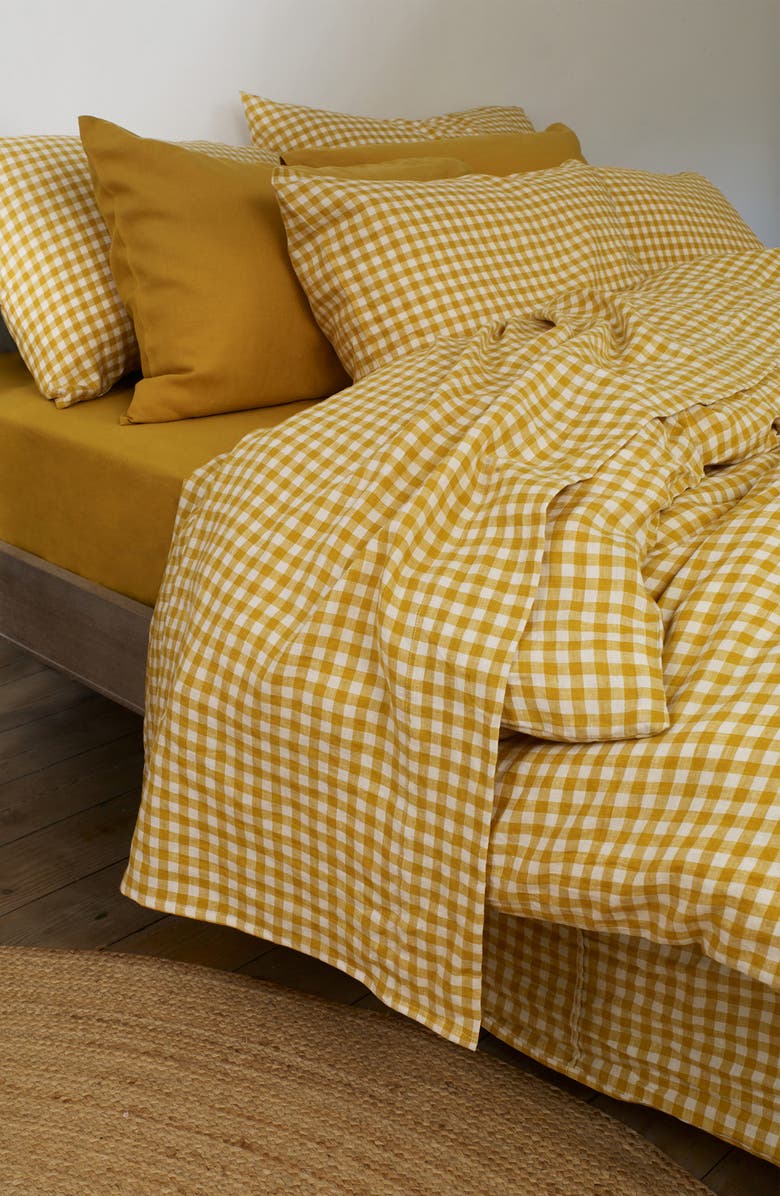 PIGLET IN BED 200 Thread Count Gingham Cotton Flat Sheet, Alternate, color,