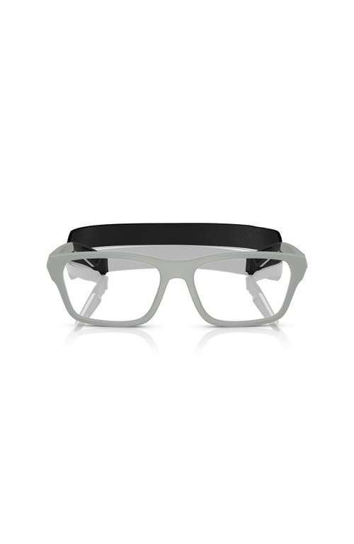 Prada Linea Rossa 56mm Rectangle Optical Glasses In Gray