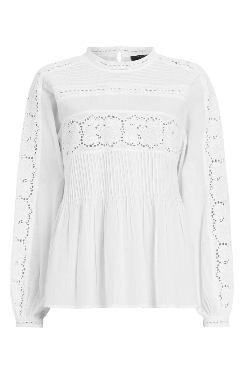 AllSaints Elaia Eyelet Embroidery Cotton Top, Alternate, color, 