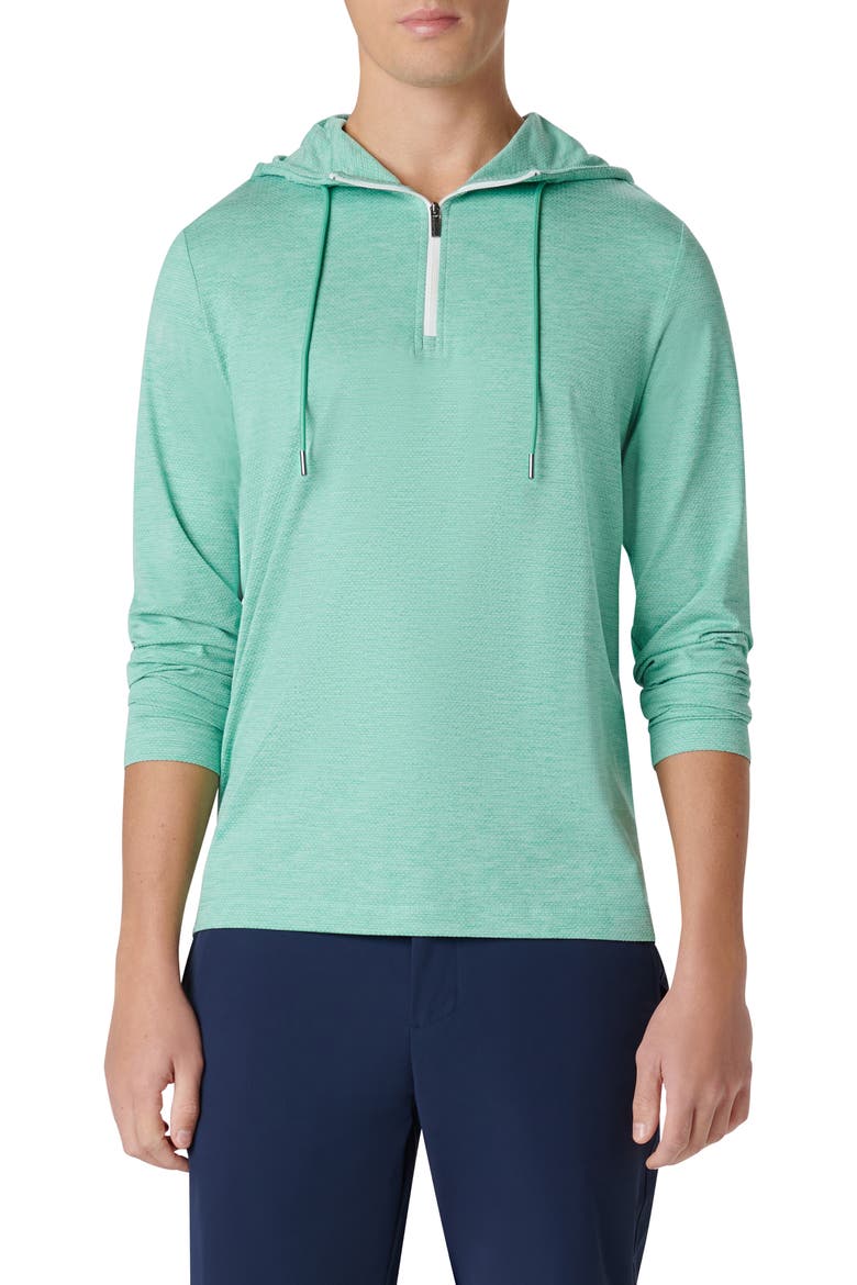 Quarter Zip Performance Hoodie, Main, color, MENTHOL
