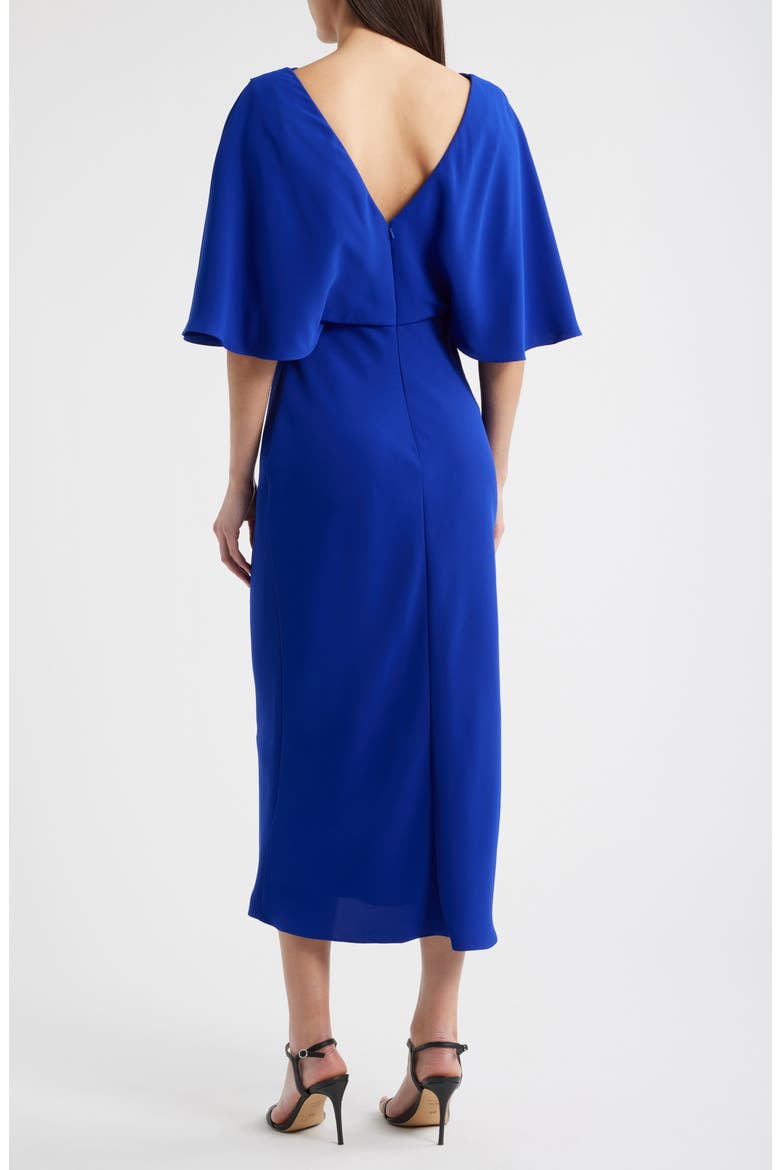 Drape Bodice Cocktail Dress, Alternate, color, COBALT