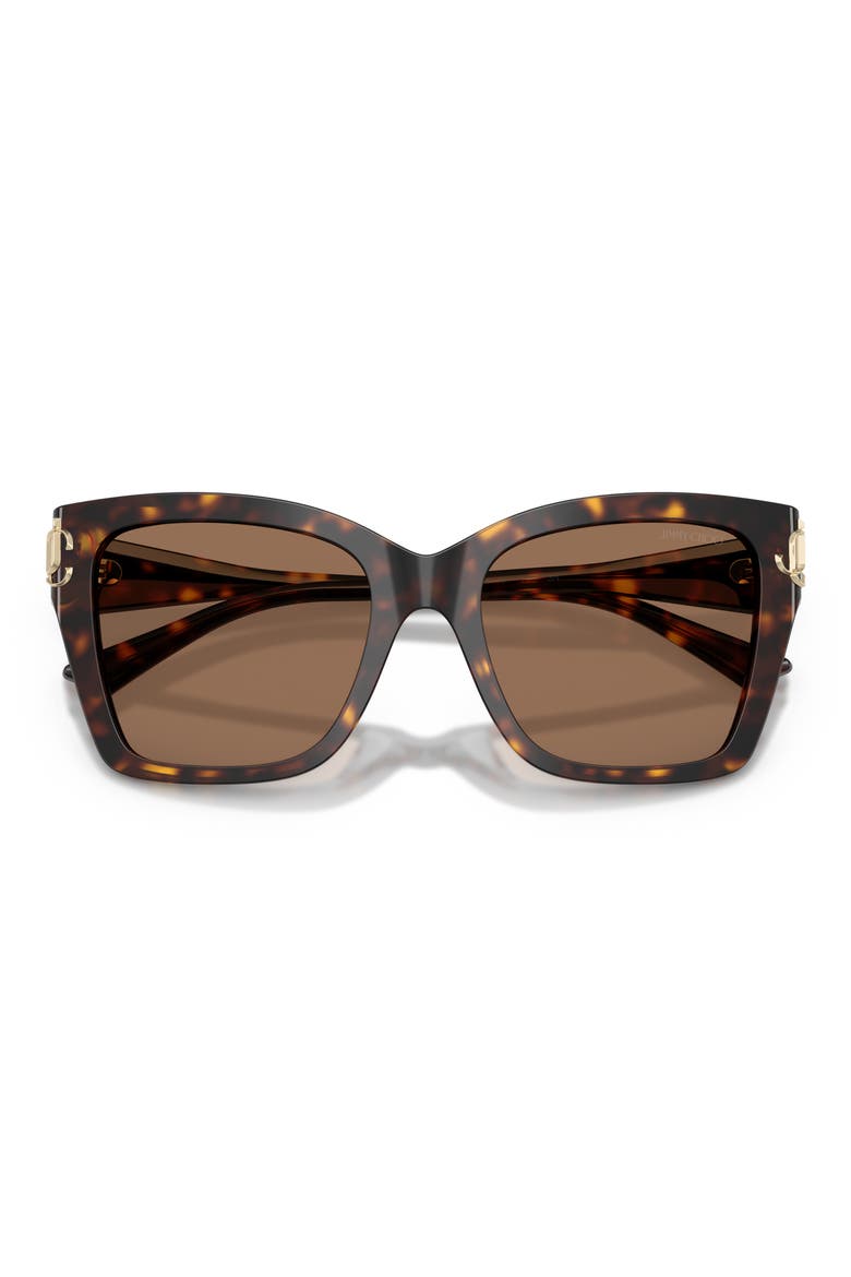 54mm Square Sunglasses, Alternate, color, HAVANA / DARK BROWN